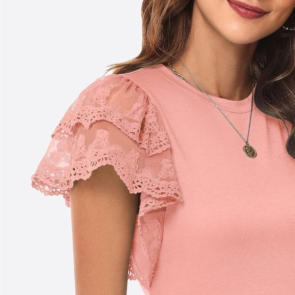 Pink ruffle sleeve blouse - Picture 2 of 5